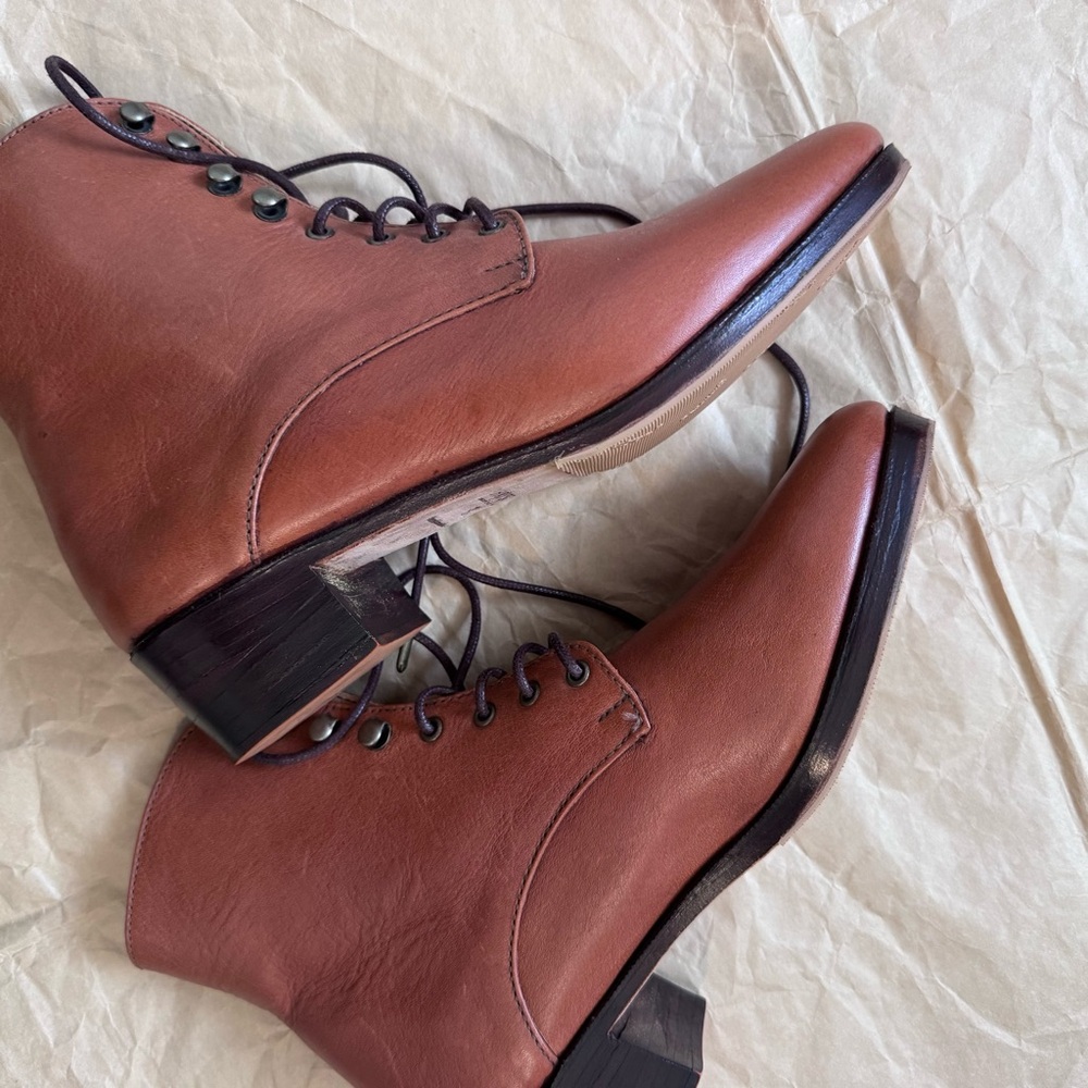Christy Dawn Leather Dawn Boot, Walnut Color, 8.5, New - Picture 13 of 13